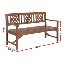 Load image into Gallery viewer, Sturdy and durable Wooden 3 Seater Garden Bench - Natural