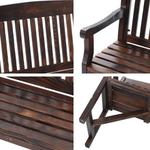 Load image into Gallery viewer, Handcrafted Wooden 3 Seater Garden Bench - Charcoal Fir Wood
