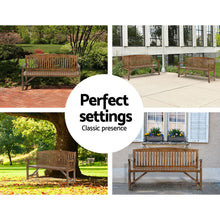 Load image into Gallery viewer, Handcrafted Wooden 3 Seater Garden Bench - Natural