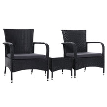 Load image into Gallery viewer, Outdoor Furniture Patio Set Wicker Outdoor Conversation Set Chairs Table 3PCS