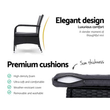 Load image into Gallery viewer, Outdoor Furniture Patio Set Wicker Outdoor Conversation Set Chairs Table 3PCS
