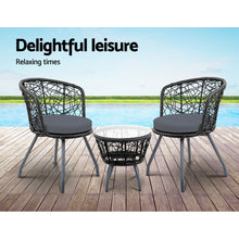 Load image into Gallery viewer, Gardeon Outdoor Patio Chair and Table - Black