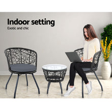 Load image into Gallery viewer, Gardeon Outdoor Patio Chair and Table - Black