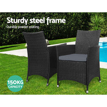 Load image into Gallery viewer, Set of 2 Outdoor Bistro Set Chairs Patio Furniture Dining Wicker Garden Cushion Gardeon