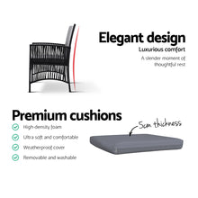 Load image into Gallery viewer, Gardeon 2PC Outdoor Dining Chairs Patio Furniture Wicker Lounge Chair Garden