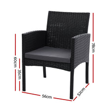 Load image into Gallery viewer, Gardeon 2PC Outdoor Dining Chairs Patio Furniture Rattan Lounge Chair XL Ezra