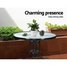 Load image into Gallery viewer, Gardeon Outdoor Furniture Dining Chairs Wicker Garden Patio Cushion Black 3PCS Sofa Set Tea Coffee Cafe Bar Set