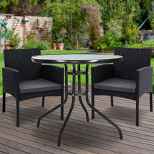 Load image into Gallery viewer, Gardeon Outdoor Bistro Chairs Patio Furniture Dining Chair Wicker Garden Cushion Tea Coffee Cafe Bar Set