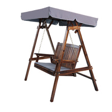 Load image into Gallery viewer, 2 Seater Wooden Garden Canopy Swing Chair - Charcoal