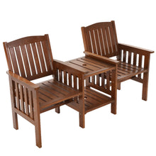 Load image into Gallery viewer, Gardeon Garden Bench Chair Table Loveseat Wooden Outdoor Furniture Patio Park Brown