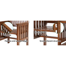 Load image into Gallery viewer, Gardeon Garden Bench Chair Table Loveseat Wooden Outdoor Furniture Patio Park Brown