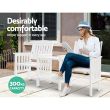 Load image into Gallery viewer, Gardeon Garden Bench Chair Table Loveseat Wooden Outdoor Furniture Patio Park White