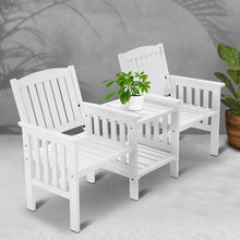 Load image into Gallery viewer, Gardeon Garden Bench Chair Table Loveseat Wooden Outdoor Furniture Patio Park White