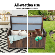 Load image into Gallery viewer, 160L Outdoor Storage Box Wooden Garden Bench Chest Toy Tool Sheds - Charcoal