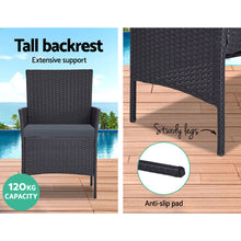 Load image into Gallery viewer, Gardeon 4-piece Outdoor Lounge Setting Wicker Patio Furniture Dining Set Grey