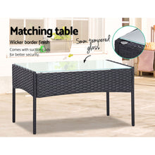 Load image into Gallery viewer, Gardeon 4-piece Outdoor Lounge Setting Wicker Patio Furniture Dining Set Grey