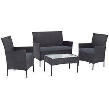 Load image into Gallery viewer, Gardeon Outdoor Furniture Lounge Setting Wicker Patio Dining Set w/Storage Cover Grey