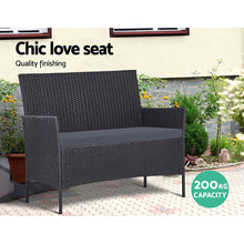 Load image into Gallery viewer, Gardeon Outdoor Furniture Lounge Setting Wicker Patio Dining Set w/Storage Cover Grey