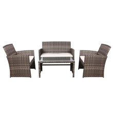 Load image into Gallery viewer, Gardeon Rattan Furniture Outdoor Lounge Setting Wicker Dining Set w/Storage Cover Mixed Grey