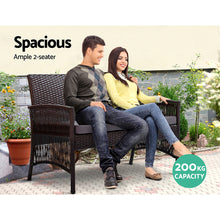 Load image into Gallery viewer, Gardeon 4 PCS Outdoor Furniture Lounge Setting Wicker Dining Set Black