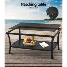 Load image into Gallery viewer, Gardeon 4 PCS Outdoor Furniture Lounge Setting Wicker Dining Set Black