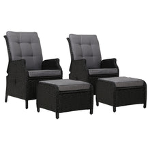 Load image into Gallery viewer, Gardeon Set of 2 Recliner Chairs Sun lounge Outdoor Setting Patio Furniture Wicker Sofa