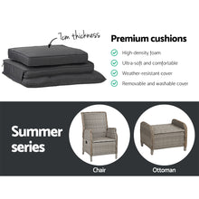 Load image into Gallery viewer, Gardeon Recliner Chair Sun lounge Outdoor Setting Patio Furniture Wicker Sofa