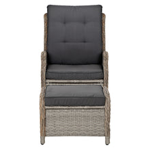 Load image into Gallery viewer, Gardeon Set of 2 Recliner Chairs Sun lounge Outdoor Patio Furniture Wicker Sofa Lounger