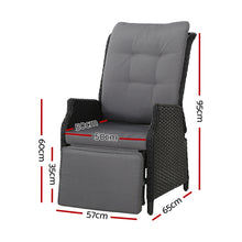 Load image into Gallery viewer, Gardeon Recliner Chair Sun lounge Setting Outdoor Furniture Patio Wicker Sofa