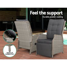 Load image into Gallery viewer, Gardeon Sun lounge Setting Recliner Chair Outdoor Furniture Patio Wicker Sofa