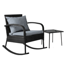Load image into Gallery viewer, Gardeon Wicker Rocking Chairs Table Set Outdoor Setting Recliner Patio Furniture