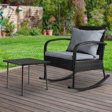 Load image into Gallery viewer, Gardeon Wicker Rocking Chairs Table Set Outdoor Setting Recliner Patio Furniture
