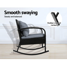 Load image into Gallery viewer, Gardeon Wicker Rocking Chairs Table Set Outdoor Setting Recliner Patio Furniture