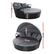 Load image into Gallery viewer, large Outdoor Wicker Rattan Set Day Bed - Black