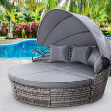 Load image into Gallery viewer, Large Outdoor Wicker Rattan Set Day Bed - Grey