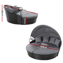 Load image into Gallery viewer, Extra-large Outdoor Wicker Rattan Set Day Bed - Black