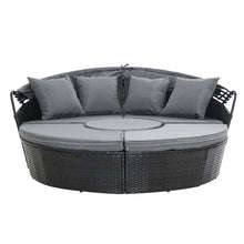 Load image into Gallery viewer, Extra-large Outdoor Wicker Rattan Set Day Bed - Black
