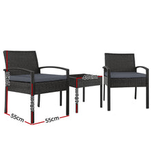 Load image into Gallery viewer, Gardeon 3-piece Outdoor Set - Black