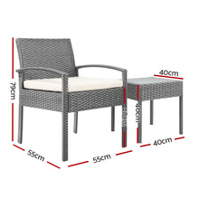 Load image into Gallery viewer, Gardeon 3-piece Outdoor Set - Grey