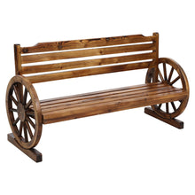 Load image into Gallery viewer, Rustic looks Wooden Wagon Chair 3 Seat Garden Bench