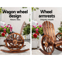 Load image into Gallery viewer, Gardeon Wagon Wheels Rocking Chair - Brown