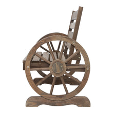 Load image into Gallery viewer, Wooden 2 seater Wagon Wheels Garden Bench - Brown