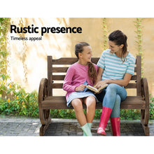 Load image into Gallery viewer, Wooden 2 seater Wagon Wheels Garden Bench - Brown