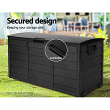 Load image into Gallery viewer, 290L Outdoor Weatherproof Lockable Storage Box - Black