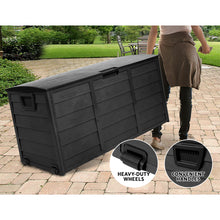 Load image into Gallery viewer, 290L Outdoor Weatherproof Lockable Storage Box - Black
