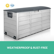 Load image into Gallery viewer, 290L Outdoor Weatherproof Lockable Storage Box - Grey