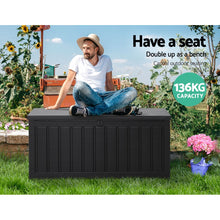 Load image into Gallery viewer, 240L Outdoor Storage Box Lockable Bench Seat Garden Deck Toy Tool Sheds