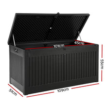 Load image into Gallery viewer, 270L Outdoor Storage Box Container Garden Toy Indoor Tool Chest Sheds - Black