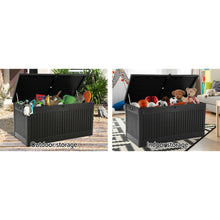 Load image into Gallery viewer, 270L Outdoor Storage Box Container Garden Toy Indoor Tool Chest Sheds - Black