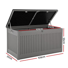 Load image into Gallery viewer, 270L Outdoor Storage Box Container Garden Toy Indoor Tool Chest Sheds - Dark Grey